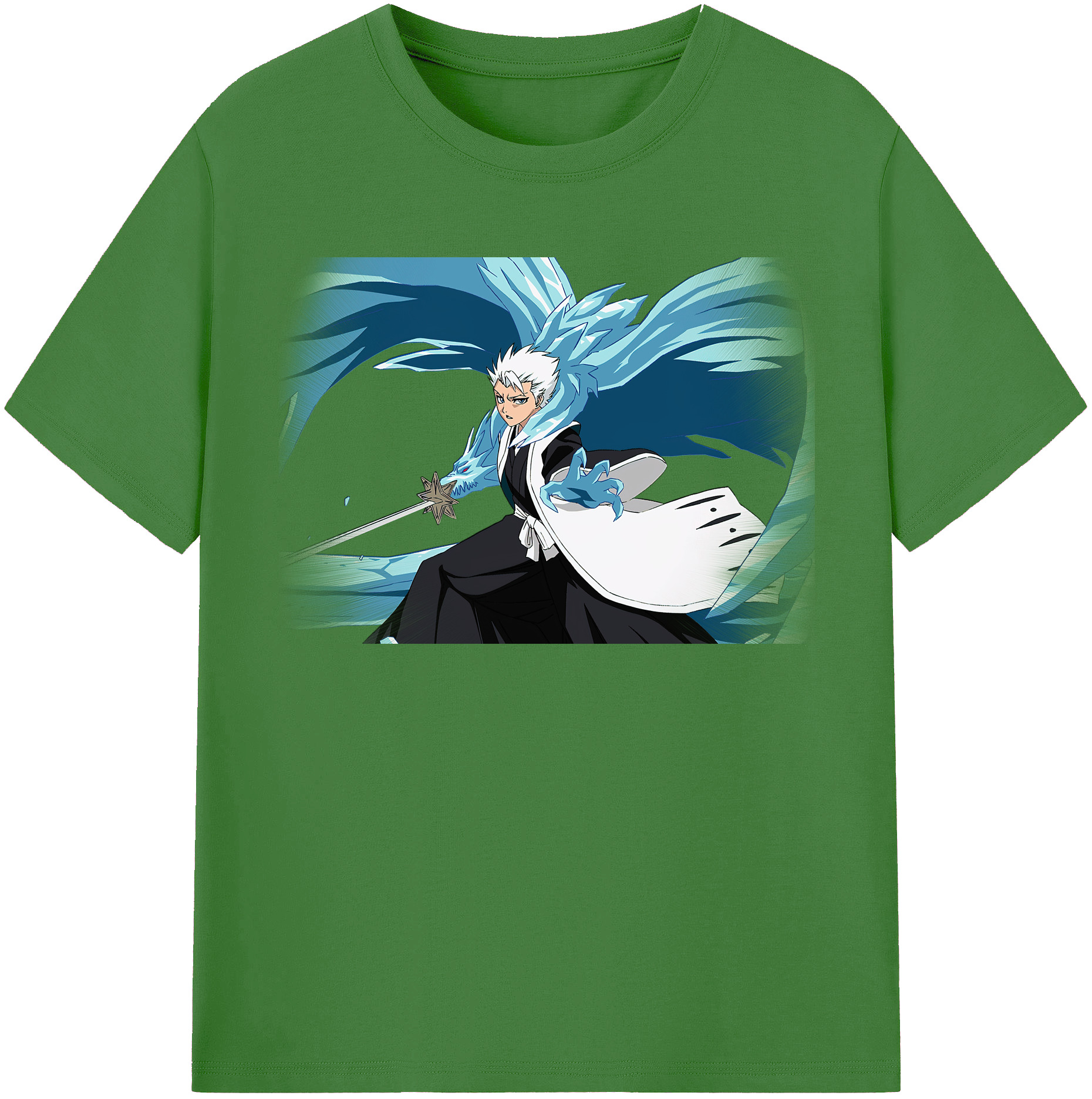 （画像用） ブリーチ 日番谷冬獅郎（ひつがや とうしろう） BLEACH Hitsugaya Toushirou レディースカジュアルプリントTシャツ（綿100％）
